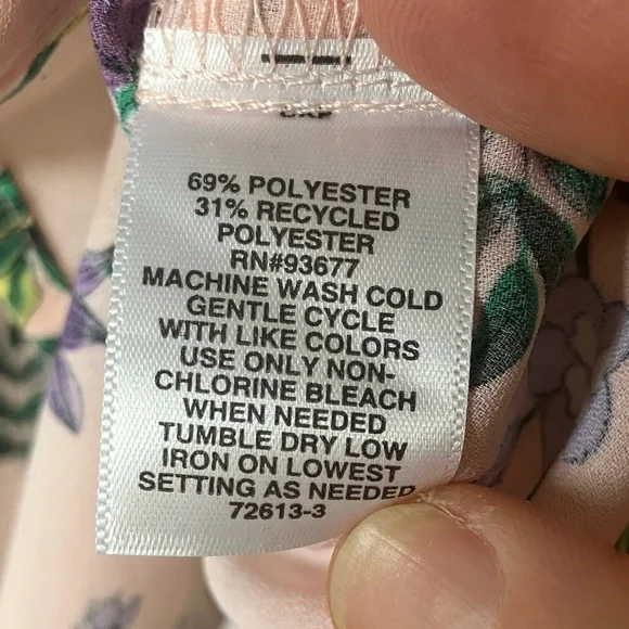 Liz Claiborne Floral Blouse - Pink and Green - Picture 3 of 7